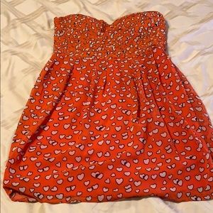 Minuet red/orange heart dress